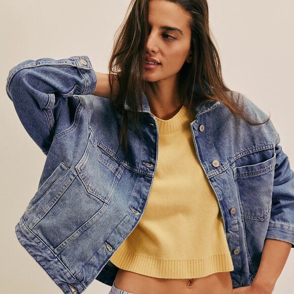 We The Free Opal Swing Denim Jacket Cowboy Romance - Picture 1 of 11